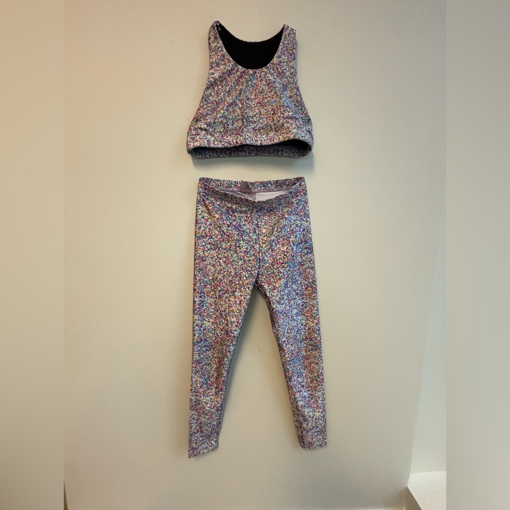 Colorful TEREZ Foil Confetti Pattern Activewear Set